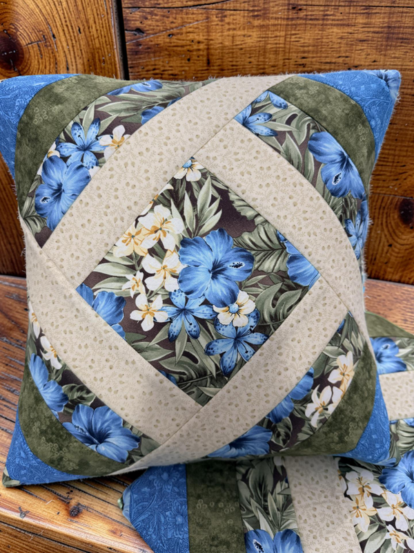 Handmade 16" x 16" Floral Throw Pillow