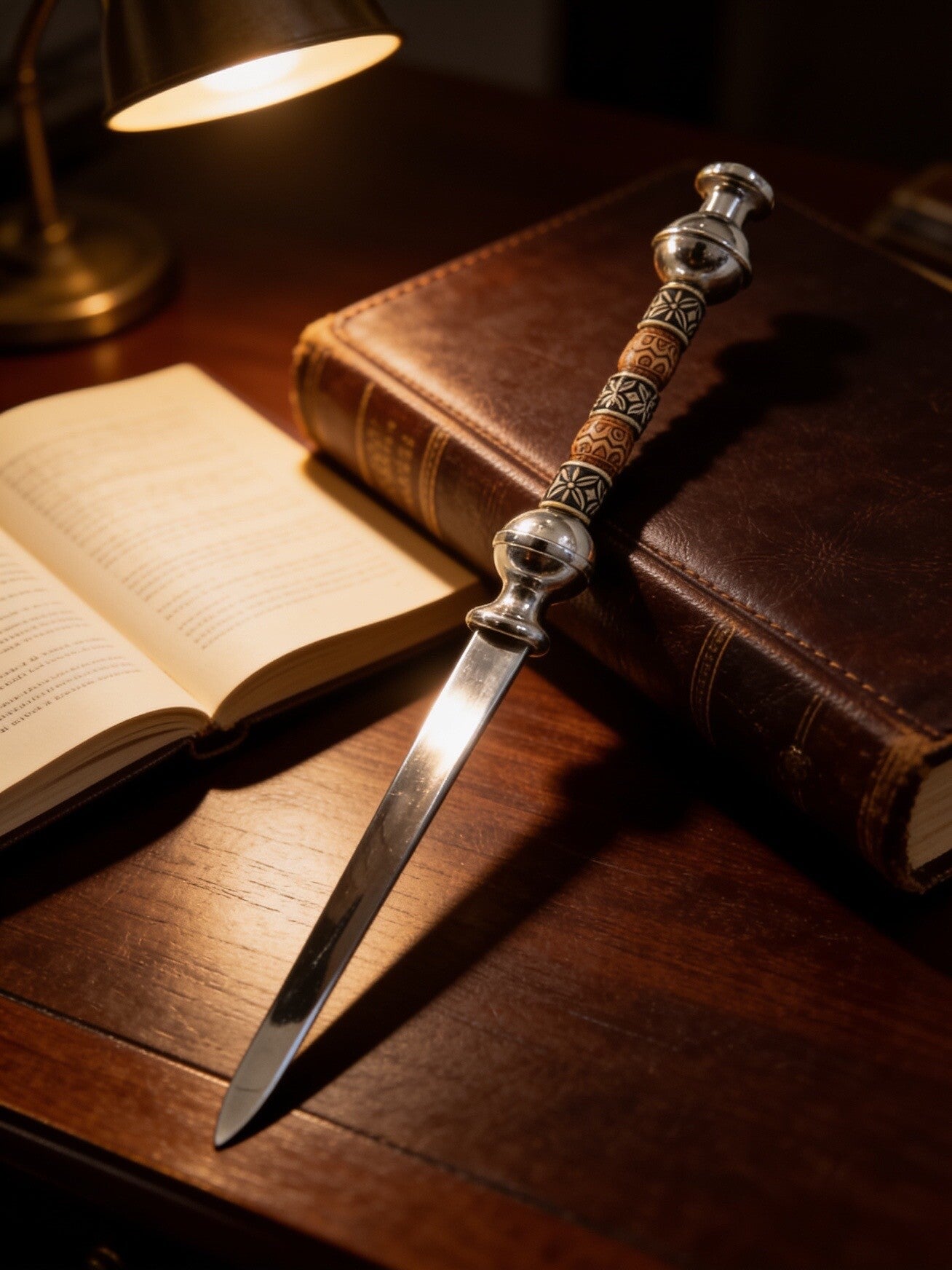 Vintage-Style Beaded Stainless Steel Letter Opener