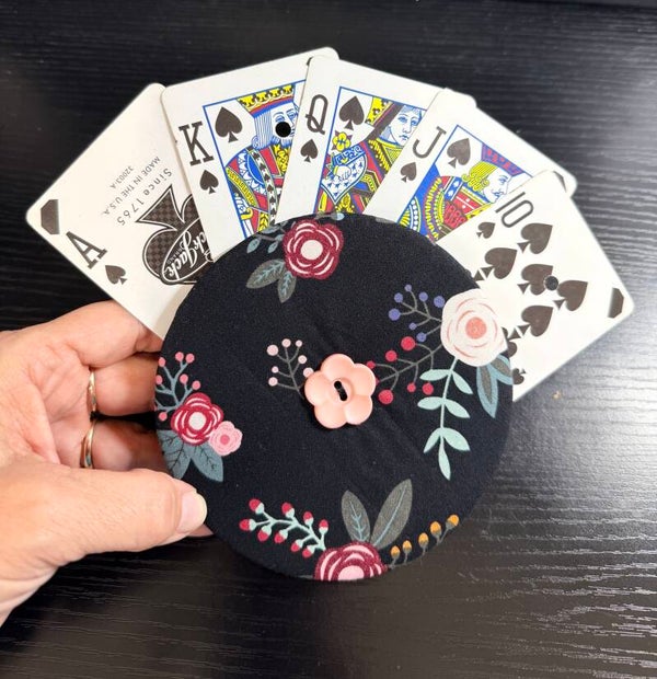 Handmade Floral Playing Card Holder