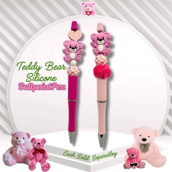 Teddy Bear Silicone Ballpoint Pens- Sold Separatley