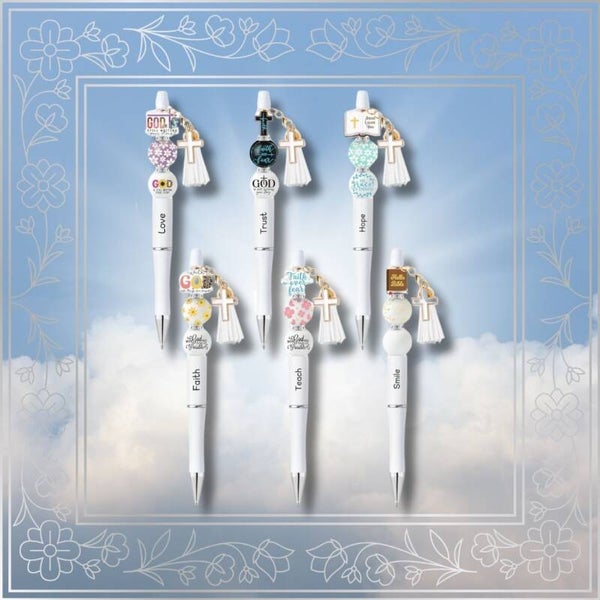 Inspirational Beaded Pens | Faith, Hope, Love, Smile, Teach & Trust EACH Sold Separately. Click here to see all Options
