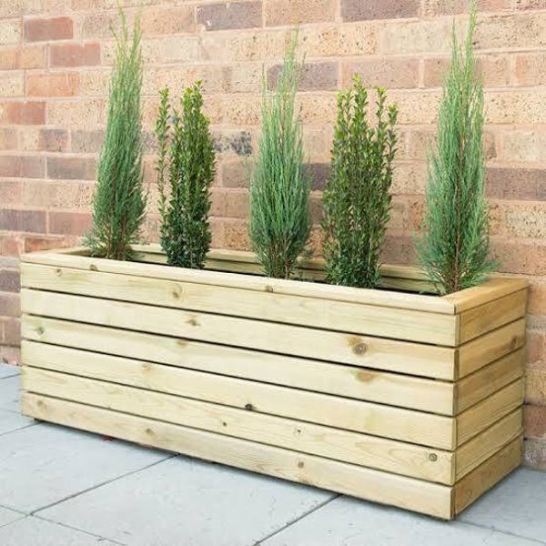 Vuren Trough Modern – Strakke Plantenbak van Geïmpregneerd Hout