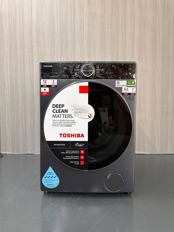 TOSHIBA 9.5kg/7kg Front Load Washer Dryer  Model : TWD-T25BZU105MWS(MG)