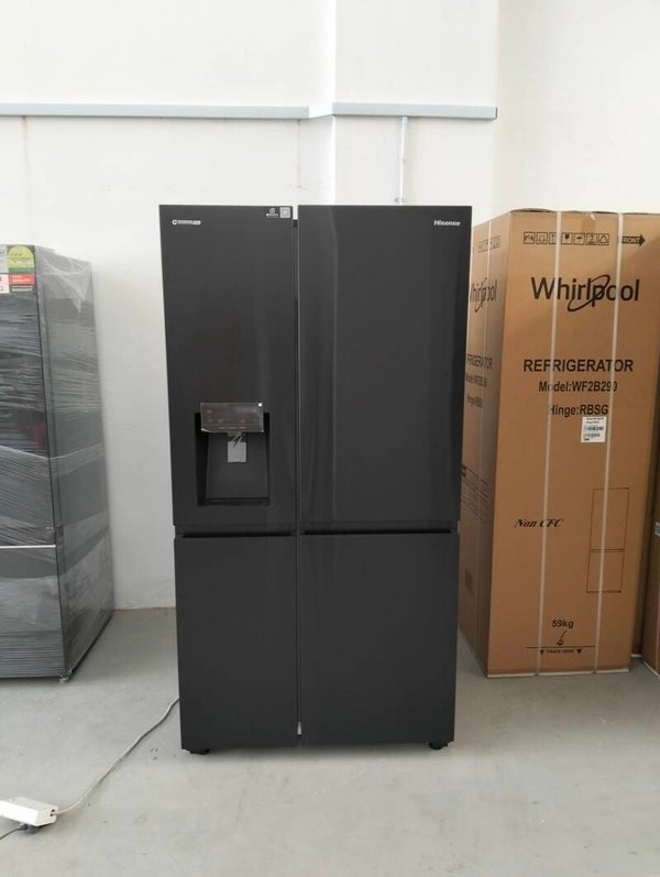 HISENSE (海信) SIDE BY SIDE INVERTER FRIDGE - BLACK STEEL (634L) - NON PLUMBING