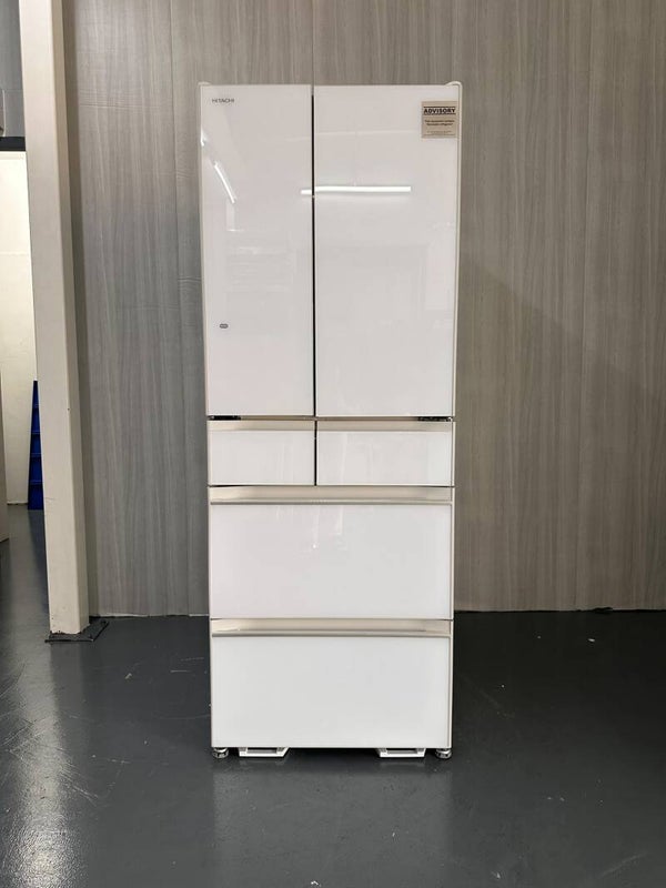 HITACHI 617L 6 DOOR FRIDGE CRYSTAL MIRROR 3 TICKS WHITE  Model :R-HW620WS