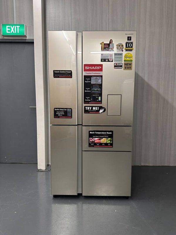 SHARP 645L 5 DOOR FRIDGE WITH WATER DISPENSER  Model : SJ-FX660W-CG