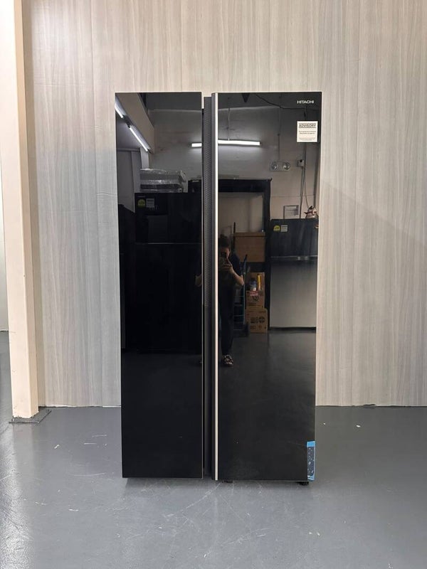 HITACHI 657L Side By Side Refrigerator Fridge ( Glass Black ) Model : HRSN9713ESGBKSG