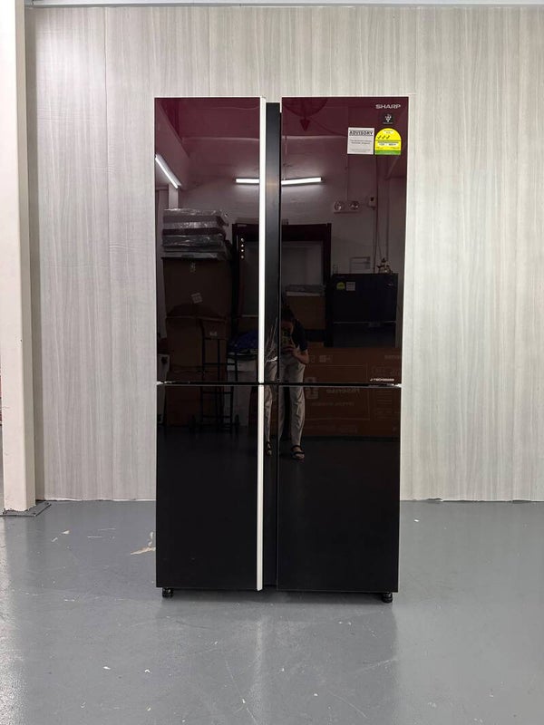 SHARP 575L MULTI DOOR 4-DOOR REFRIGERATOR FRIDGE _ Dark Maroon (Glass Door) Model: SJ-VX57PG-DM