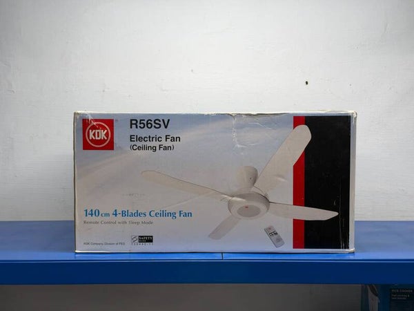 KDK 56" 4 BLADE CEILING FAN WITH REMOTE ( White )  Model : R56SV