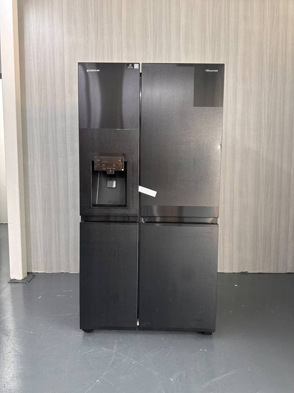 HISENSE 634L SIDE BY SIDE INVERTER FRIDGE - BLACK STEEL , NON-PLUMBING  MODEL: RS818N4SBVI2