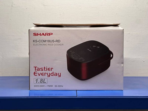 SHARP 1.8L Rice Cooker - 8 Preset Modes Model : KS-COM18US-RD