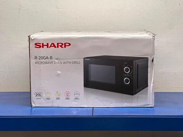SHARP 20L Grill Microwave Oven - Black  Model : R-20GA-B  Display Set