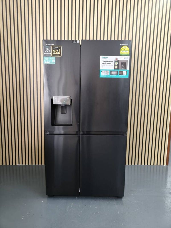 HISENSE SIDE BY SIDE INVERTER FRIDGE - BLACK STEEL 634L MODEL: RS818N4SBVI2