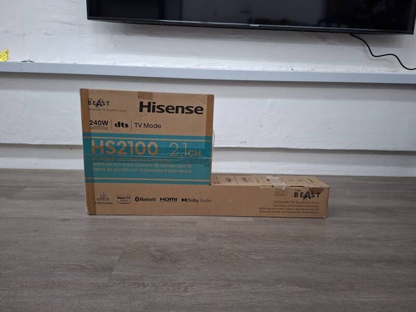 HISENSE THE BEAST 2.1 CH 240W SOUNDBAR WITH WIRELESS HS2100 Display Set