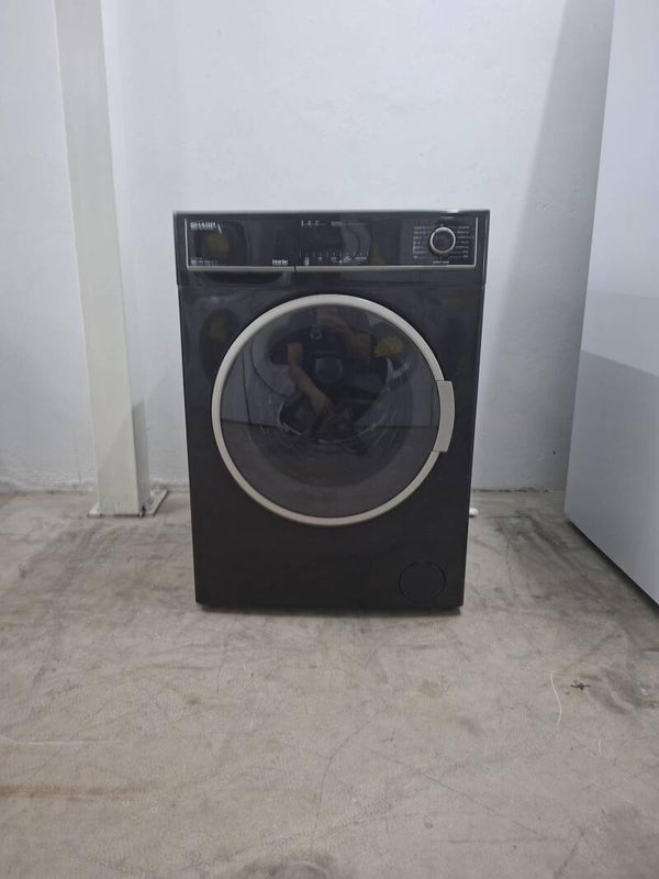 USED SHARP 9kg Inverter Front Load with Noise Reducing Wave Cabinet Model: ES-FW914BL