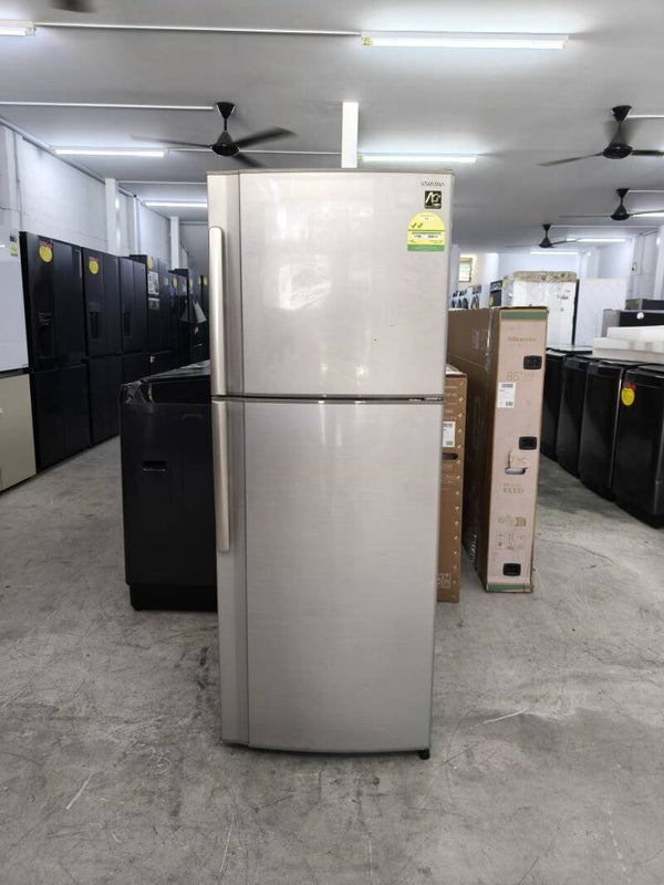 USED SHARP 282L Top and Bottom Fridge Model: SJ-D38T-SL