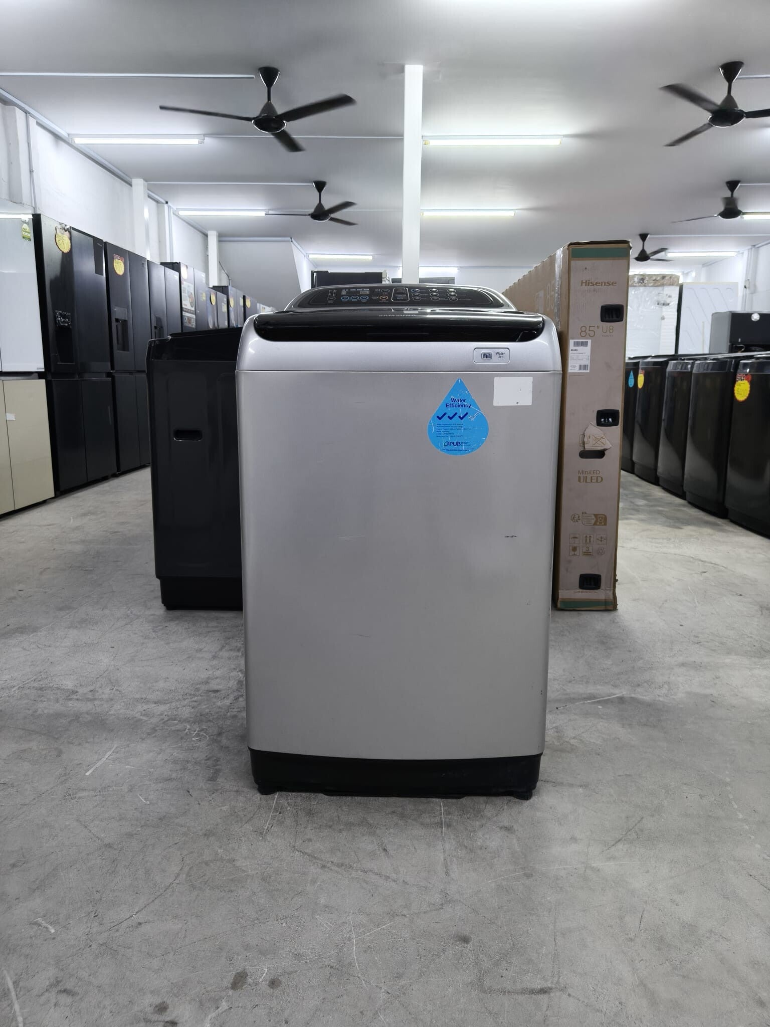 USED SAMSUNG 10kg Top Load Washing Machine Silver Model: WA10J5730SS