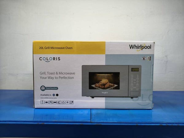 WHIRLPOOL 20L Microwave Oven with Grill Raspberry Blue Model: MWP203EUS Display Set