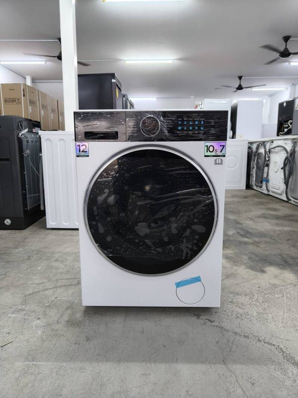 MIDEA 10.5kg/7kg FRONT LOAD WASHER AND DRYER Model: MF210D105WB Display Set