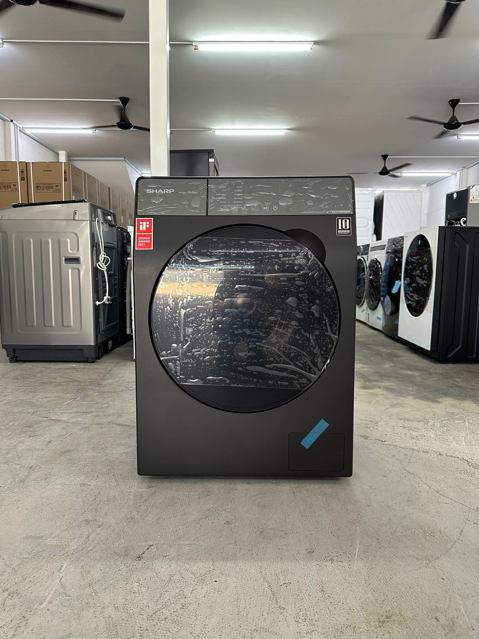 SHARP 10.5KG FRONT LOAD WASHER MACHINE Model : ES-FW105SG