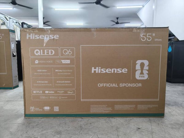 DISPLAY SET HISENSE 55 inch 4K QLED AI TV | Dolby Vision & Audio Model:55Q6Q