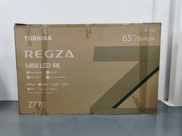 TOSHIBA 65" MINI LED PRO 4K AI TV 165hz Model: 65Z770RP Display Set