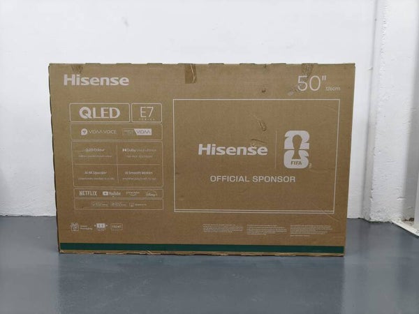 HISENSE 50 inch 4K QLED AI TV | Dolby Vision & Audio Model: 50E7Q DISPLAY SET