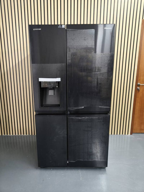 HISENSE SIDE BY SIDE INVERTER FRIDGE - BLACK STEEL 634L MODEL: RS818N4SBVI2 NON-PLUMBING