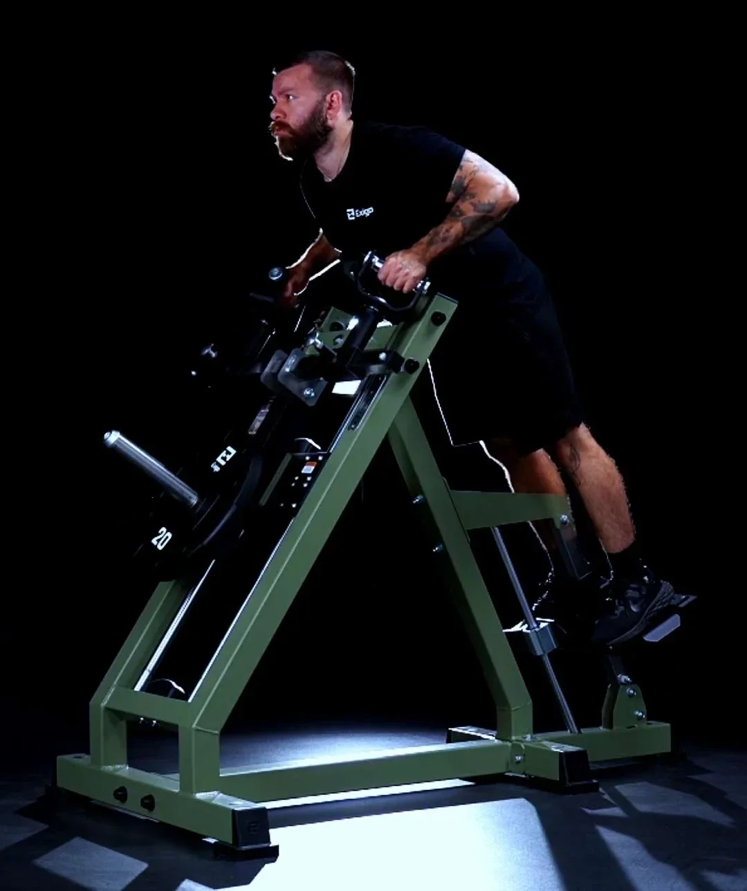 Athlete using a strength training machine