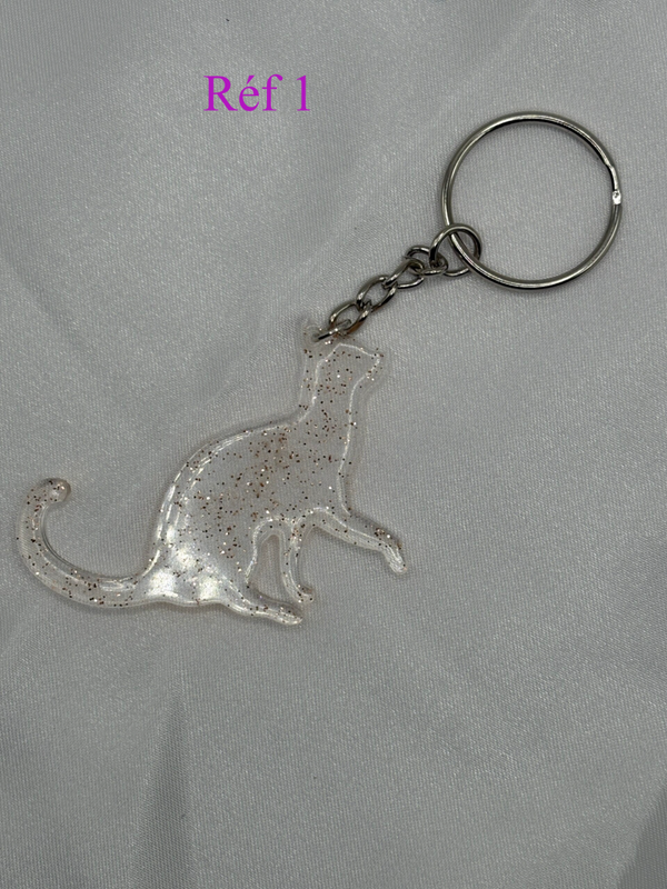 Personnalisation - Porte-clés chat en résine
