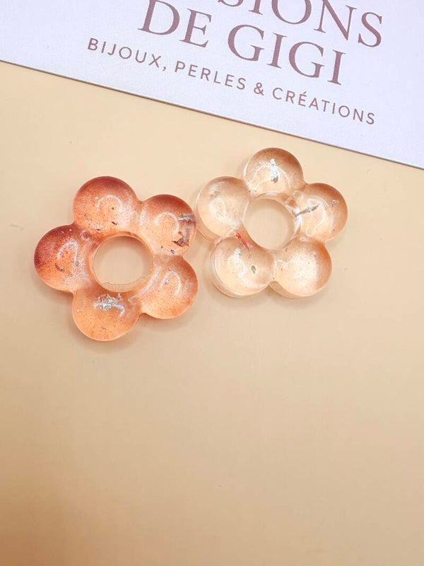 Pampilles fleur rose bronze claire –ref 225