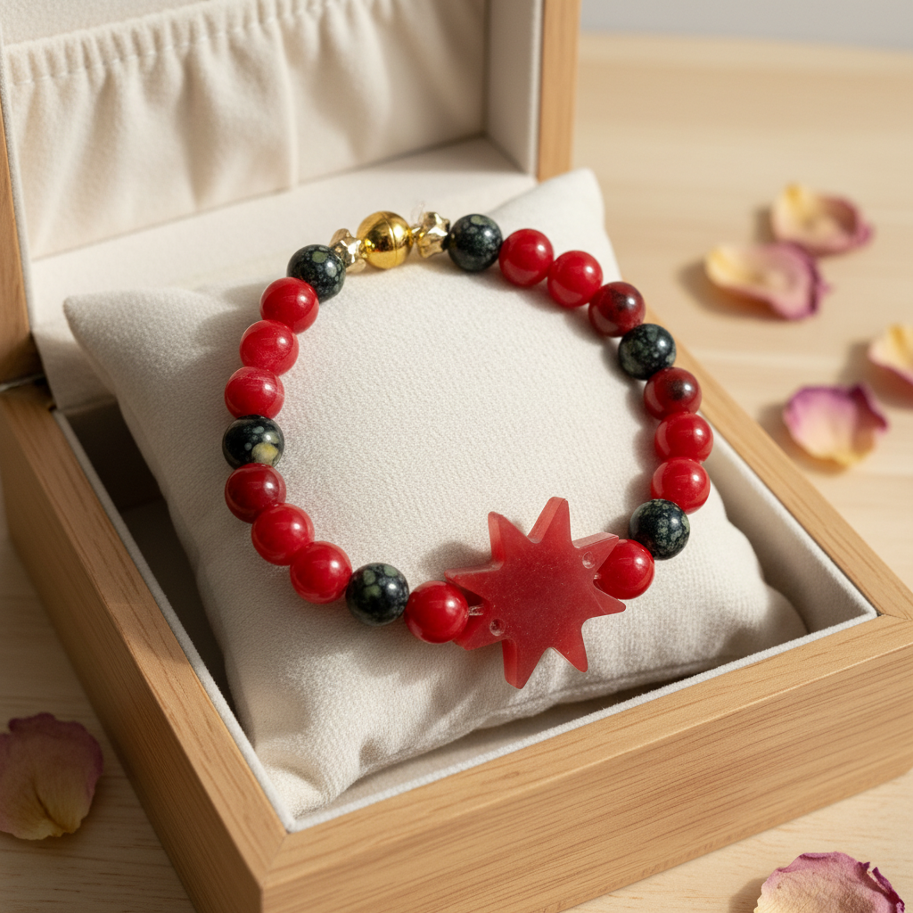 Bracelet étoilé en résine & perles – Bijou artisanal unique - Réf 236