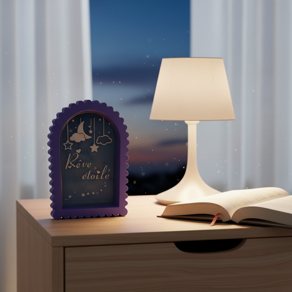 Cadre décoratif “Rêve étoilé” – Ambiance douce et poétique - réf  202