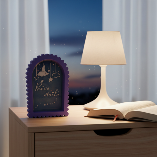 Cadre décoratif “Rêve étoilé” – Ambiance douce et poétique - réf  202