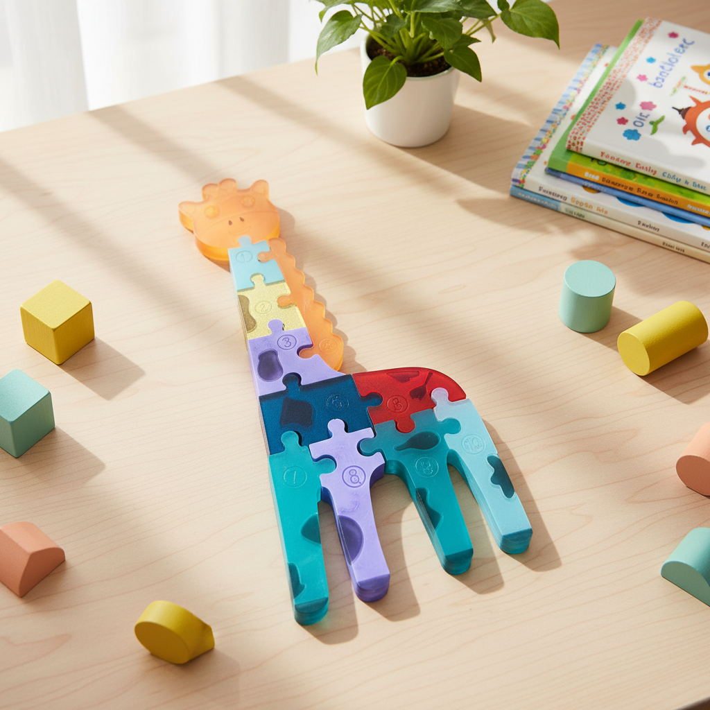 Puzzle en résine en forme de girafe – Jeu éducatif et décoratif multicolore- réf 150