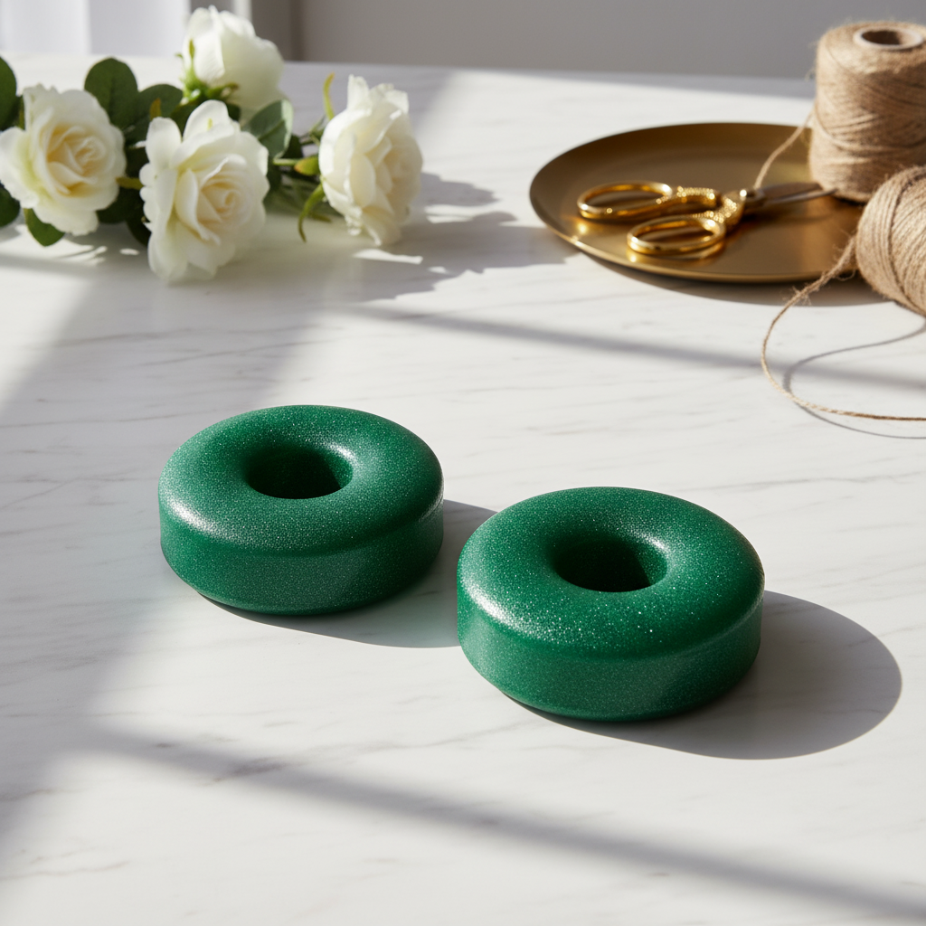 Pampilles pour boucles d’oreilles en résine – Anneaux verts brillants - 253