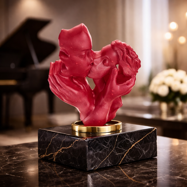 Sculpture Couple Amoureux – Résine Rouge - réf 298