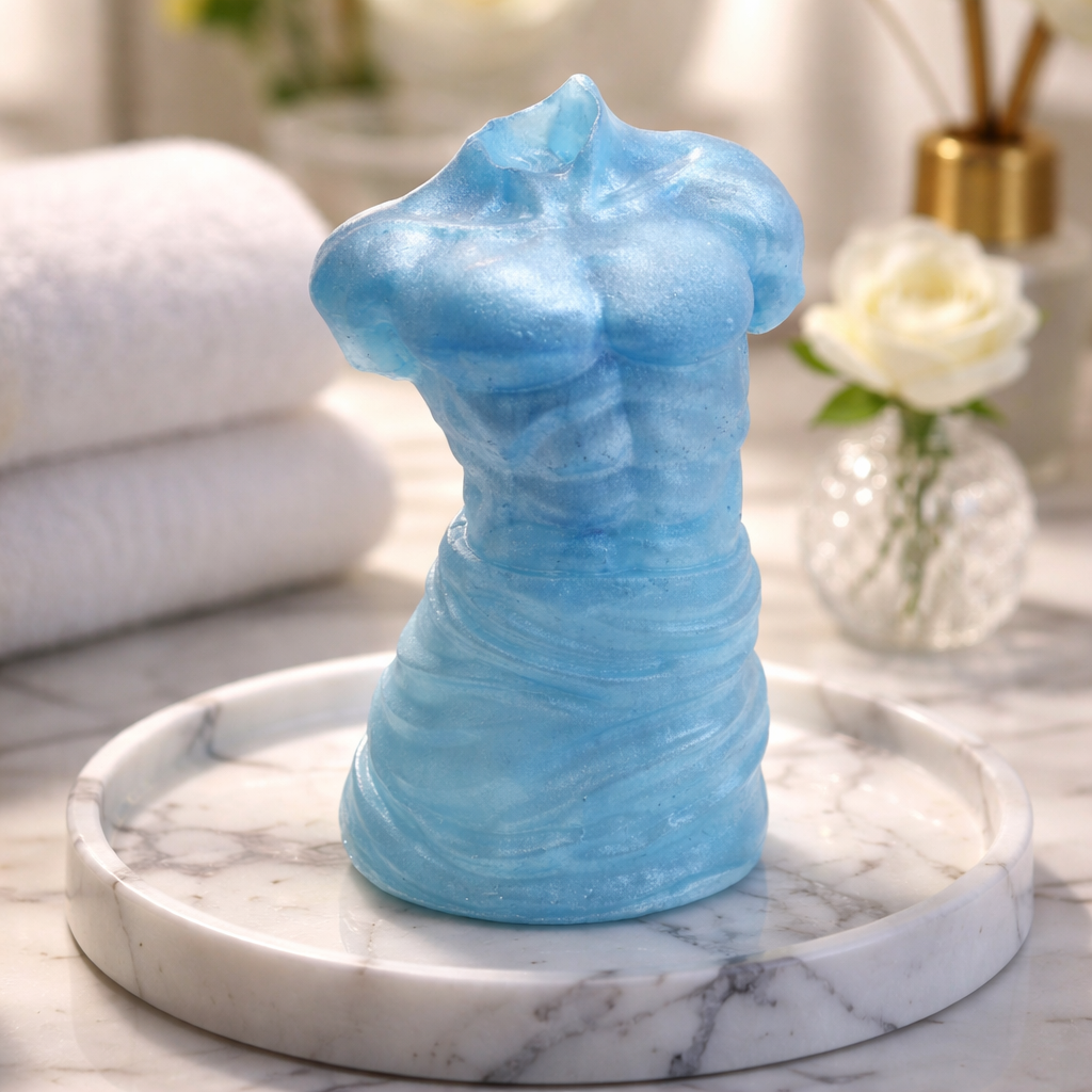 Sculpture Buste Masculin Bleu Nacré – Décoration Art Moderne - réf 313