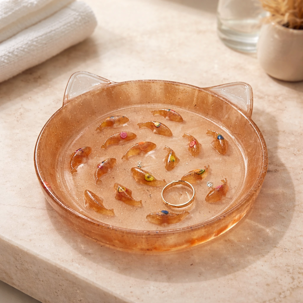 Vide-poche en résine – Forme de chat - réf 314