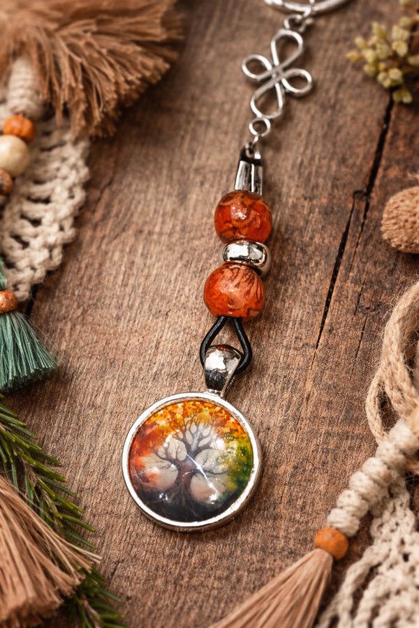 Porte clefs acier arbre de vie