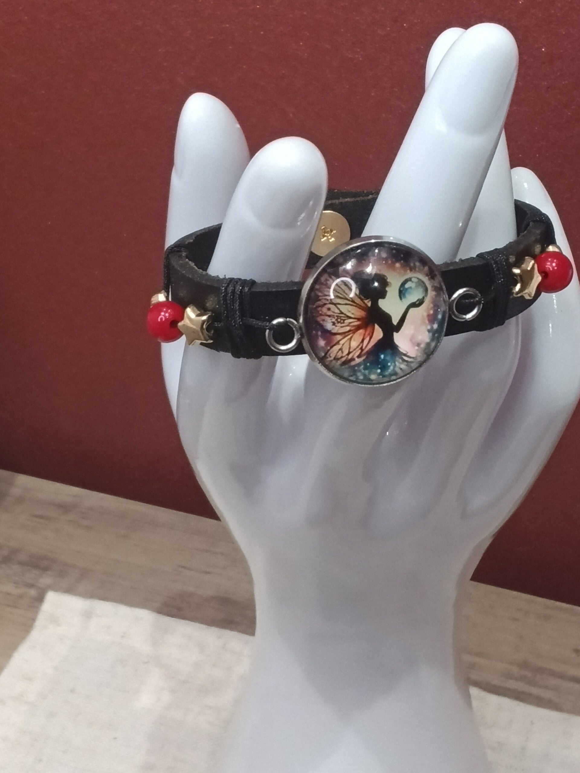 Bracelet fée perle rouge