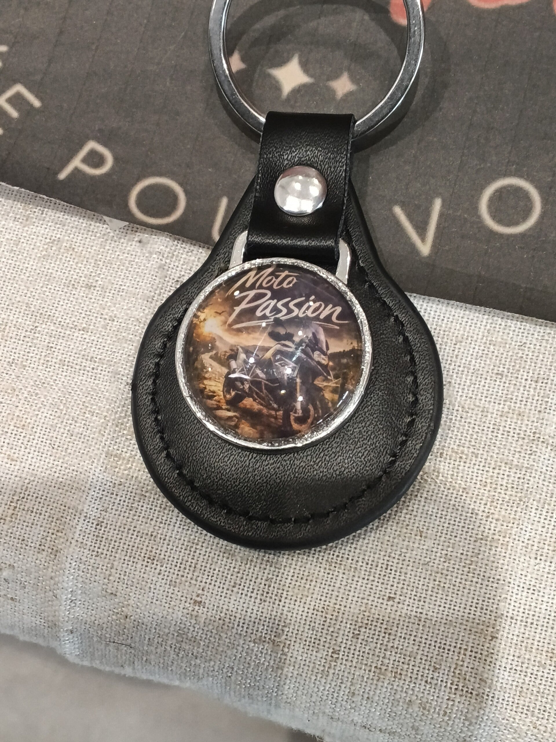 Porte clefs moto trail 25mm