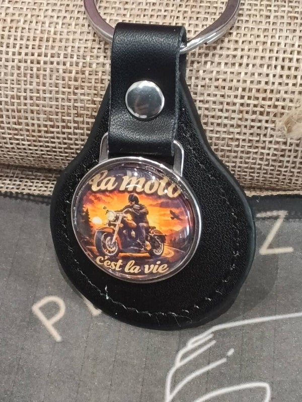 Porte clefs cabochon de 25mm moto custom