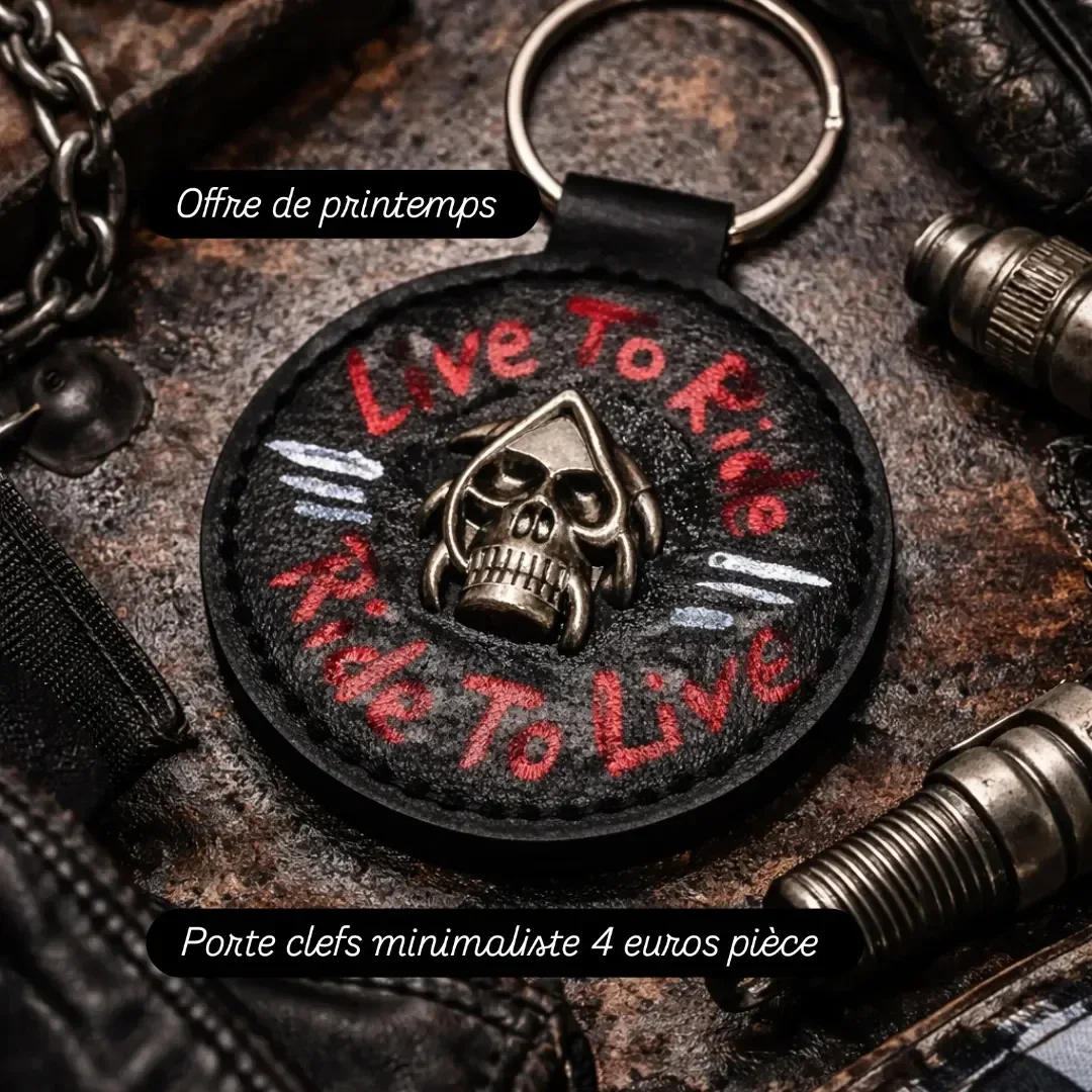 Porte clés rond noir live