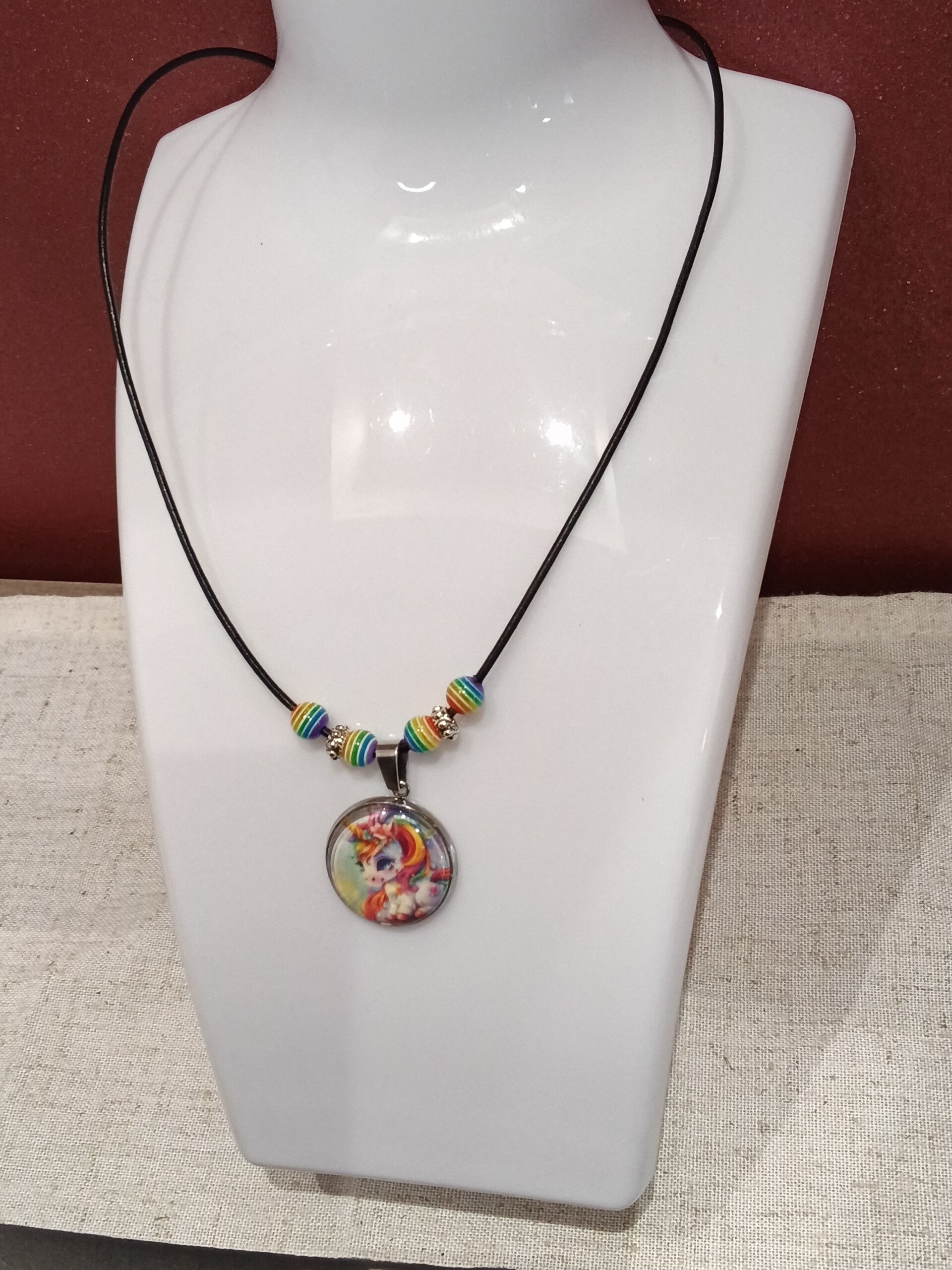 Collier licorne multicolore