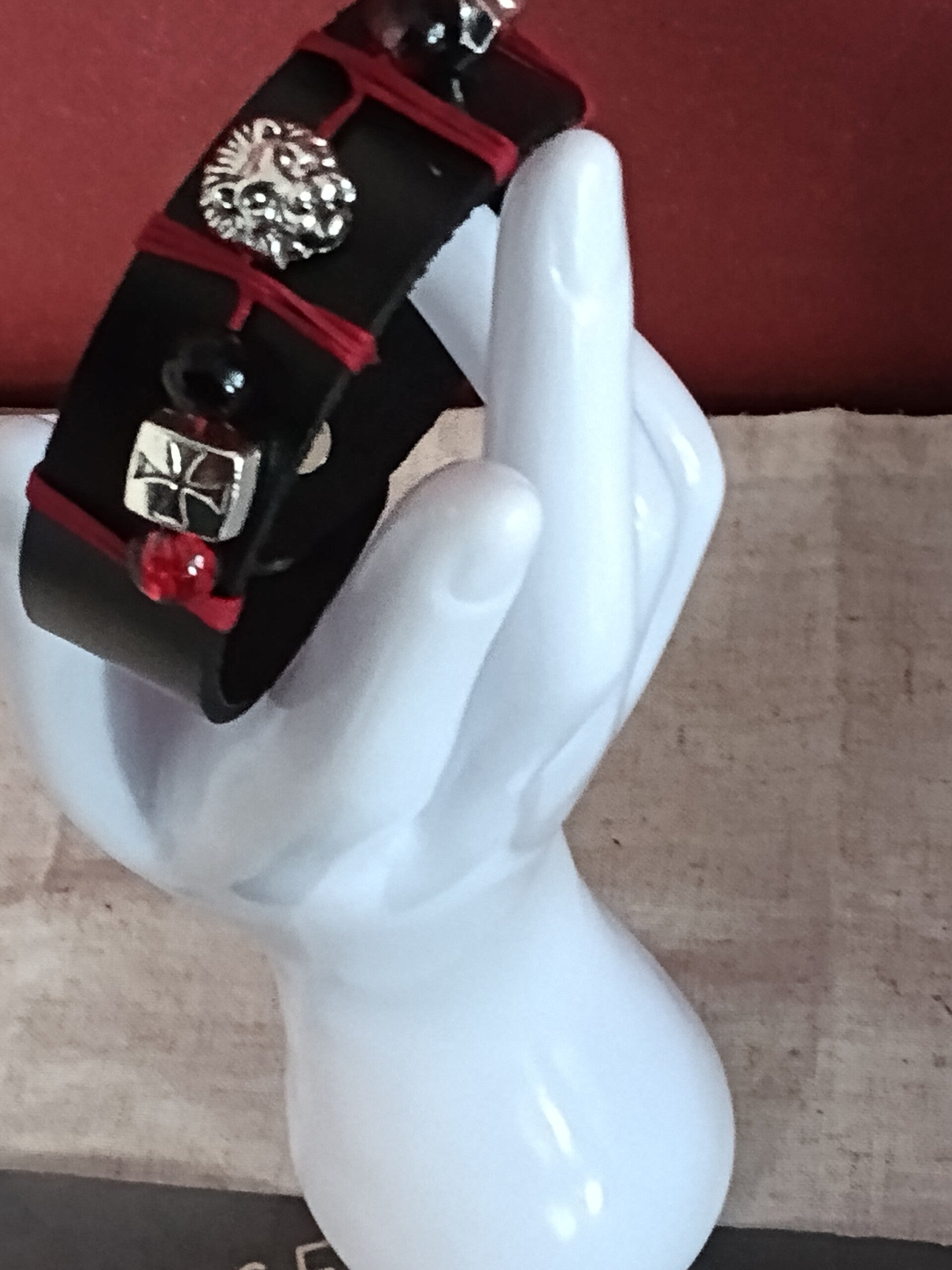 Bracelet lion acier et croix Malte