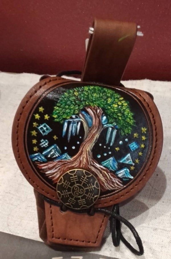 Bourse médiéval viking arbre de vie