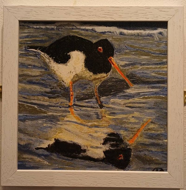 20cms square acrylic on canvas with frame.