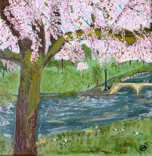 Acrylic on 20cms square canvas without frame.