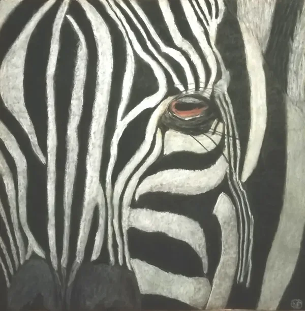 A4 Pastel on black paper without frame.